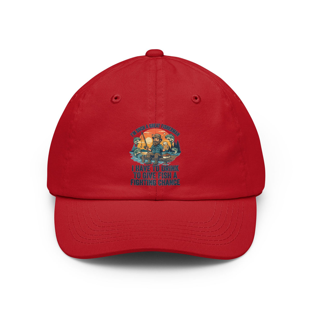 Color: Red | Drink to Give Fish a Fighting Chance Dad Hat