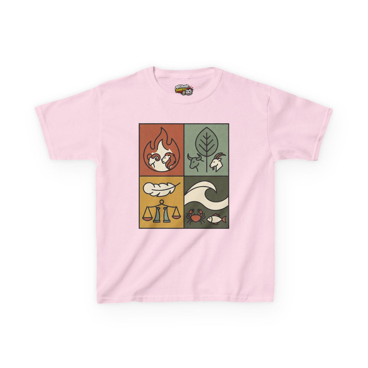 "Four Elements- Fire, Earth, Air, Water" Kids Tee