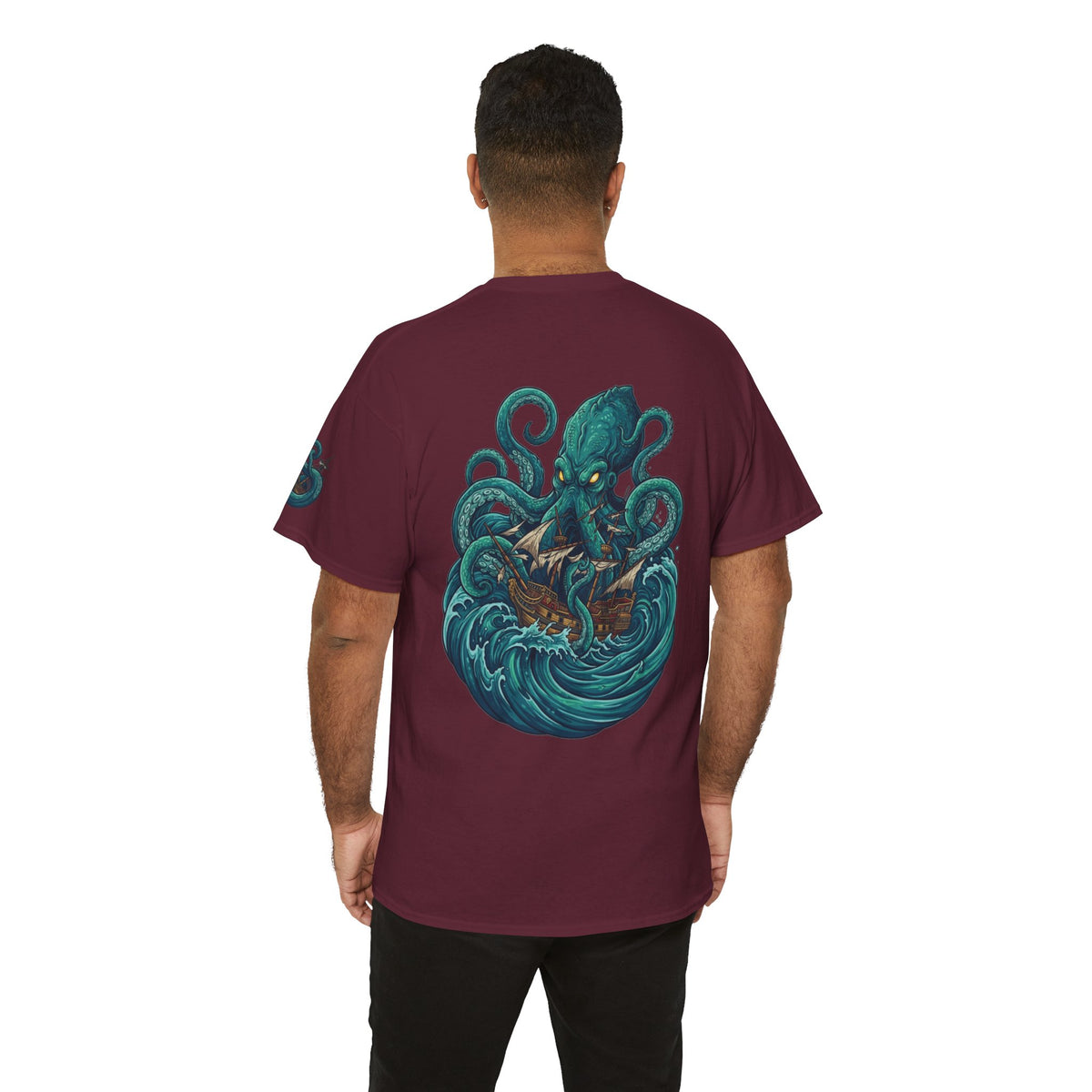 Color: Maroon | The Kraken (Norse-Global Maritime) Premium Graphic Tee