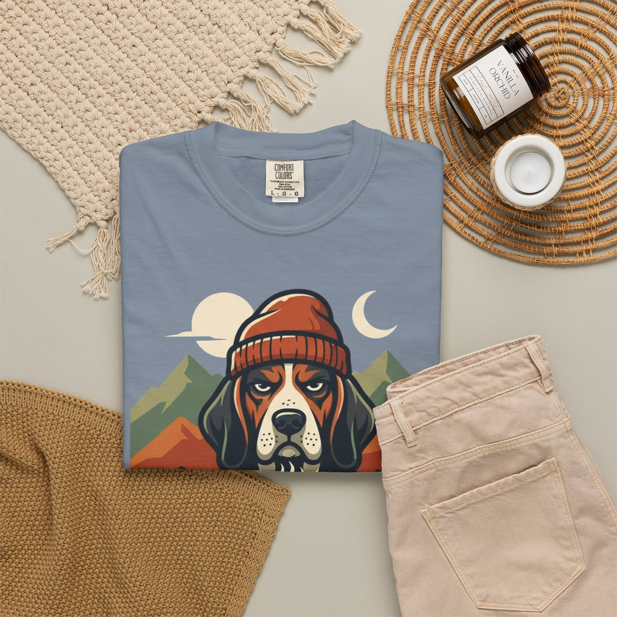 Resting Camping Face Unisex Garment-Dyed Tee