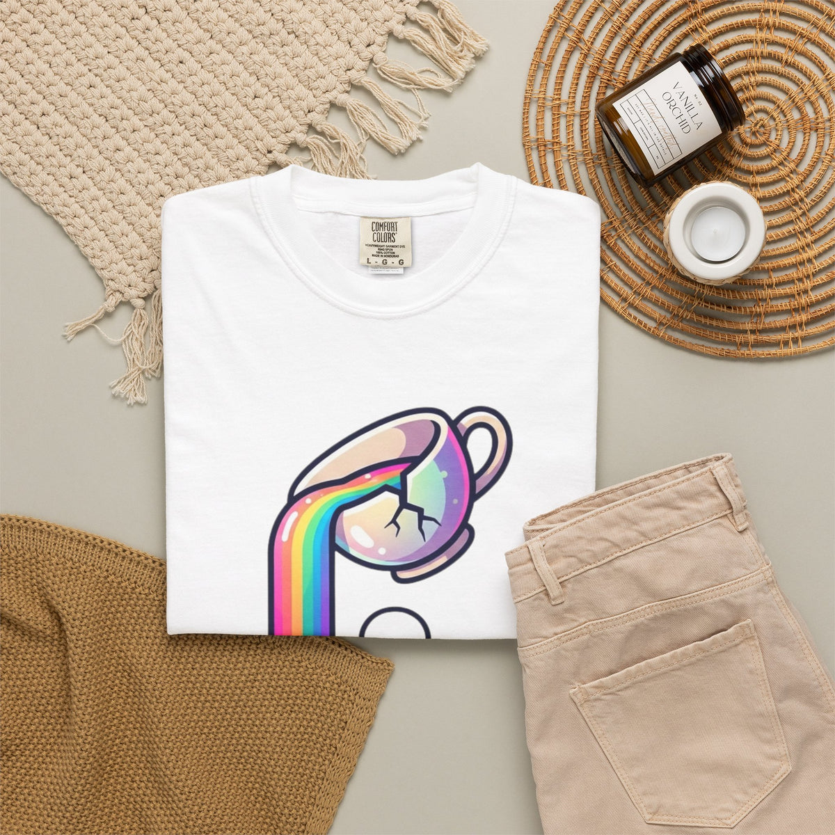 "Surviving on Caffeine Spite and Superior Aesthetics" Unisex Garment-Dyed Tee