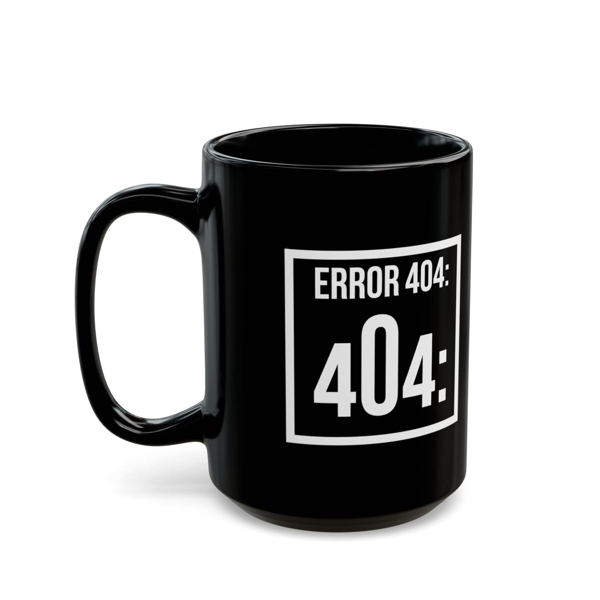 "Social Skills Not Found" Black Ceramic Mug — Graphic