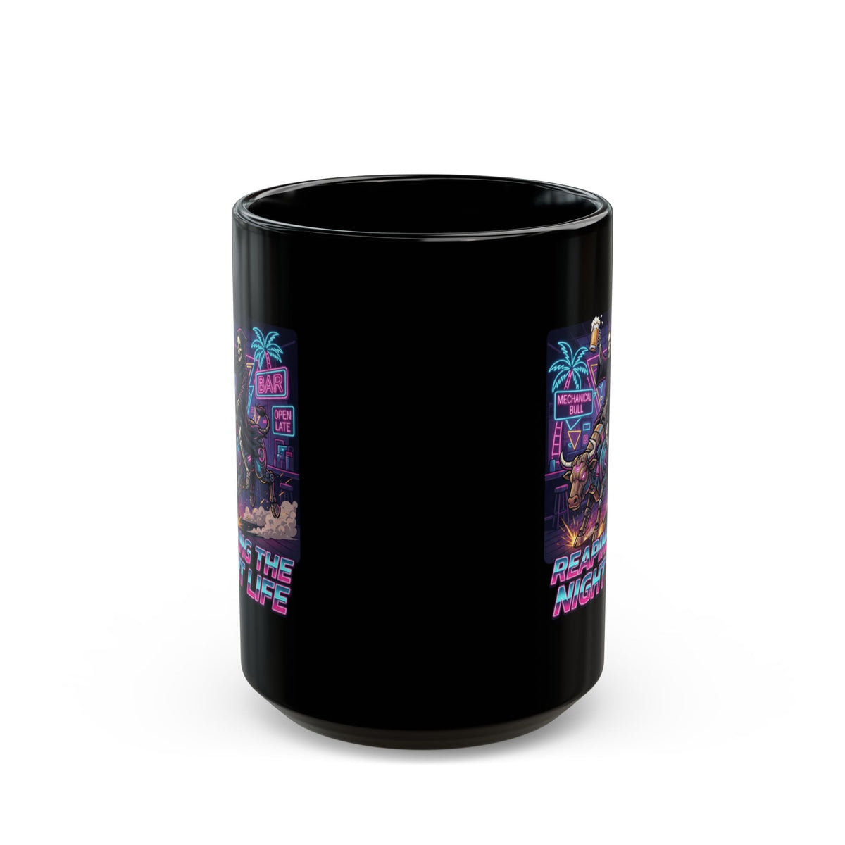 "Reaping the Night Life" Black Ceramic Mug