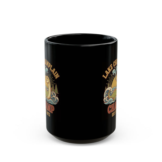 "Champ (Lake Champlain)" Black Ceramic Mug
