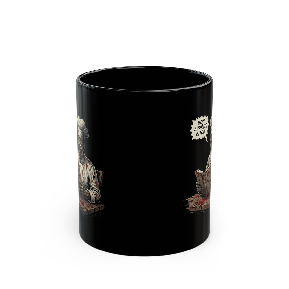 "Bon Appetit Bitch" Black Ceramic Mug