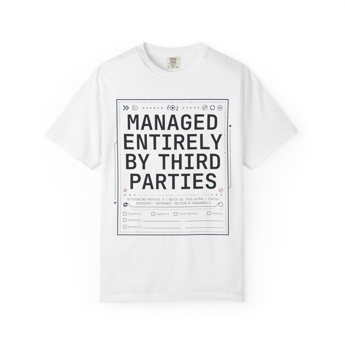 Color: White | Managed Entirely By Third Parties Unisex Garment-Dyed Tee