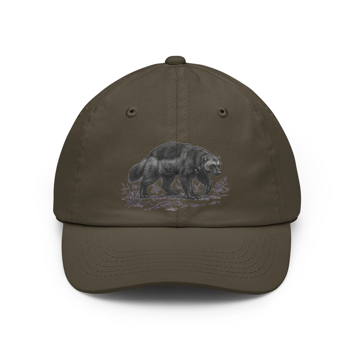 Color: Olive | Pencil Sketch Art Wolverine Dad Hat