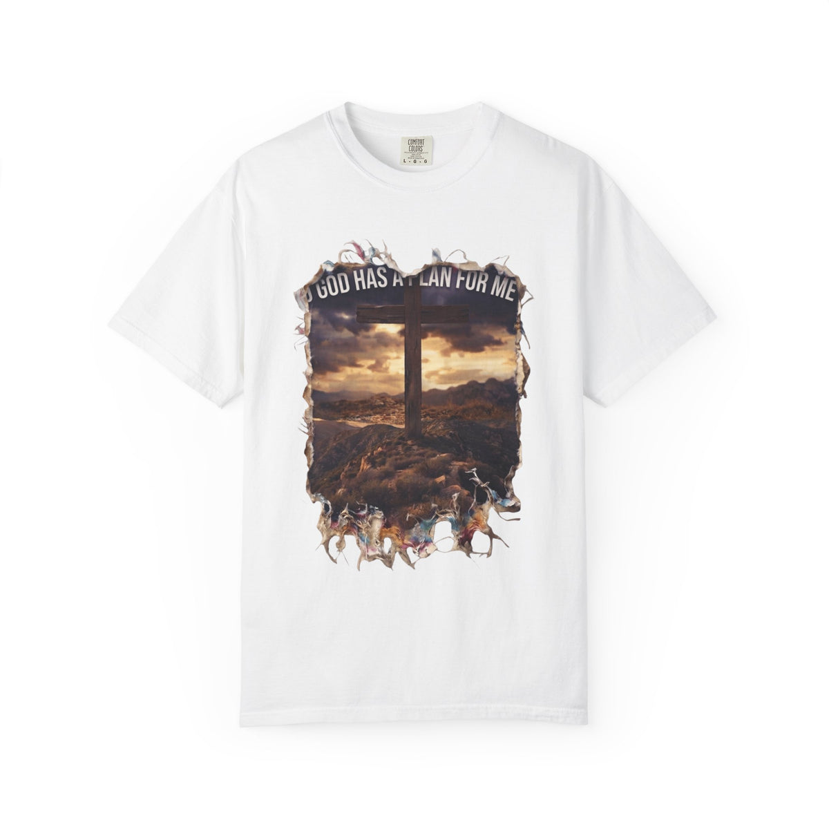 "God Has A Plan For Me" Unisex Garment-Dyed Tee