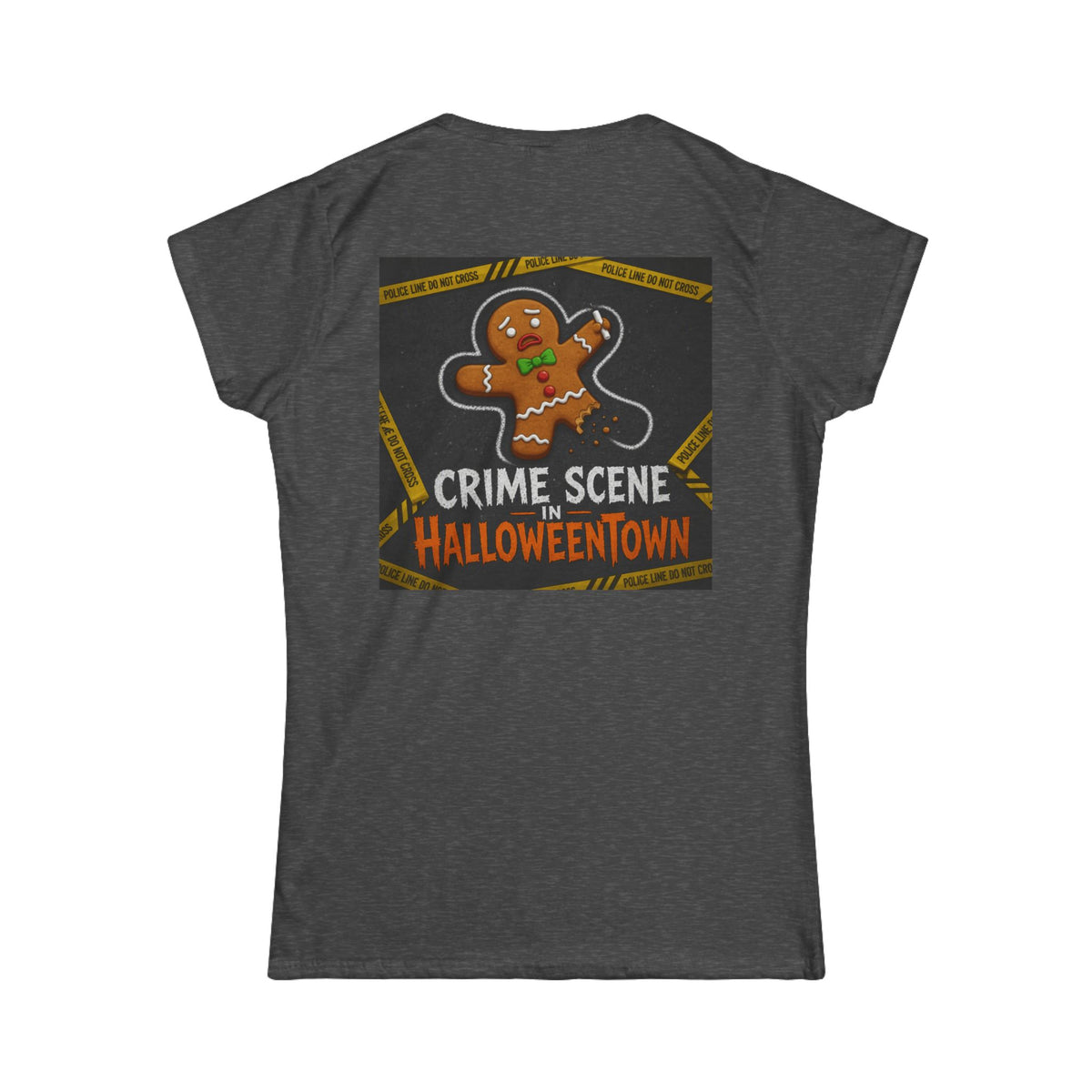 Color: Dark Heather | Crime Scene in Halloweentown Women's Tee