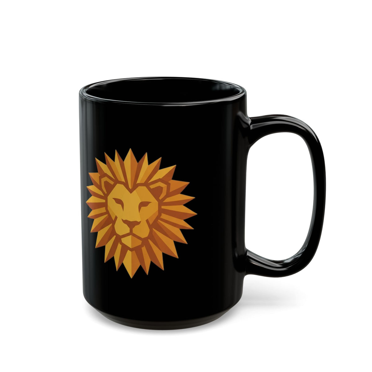"Leo The Solar Lion" Black Ceramic Mug — Graphic