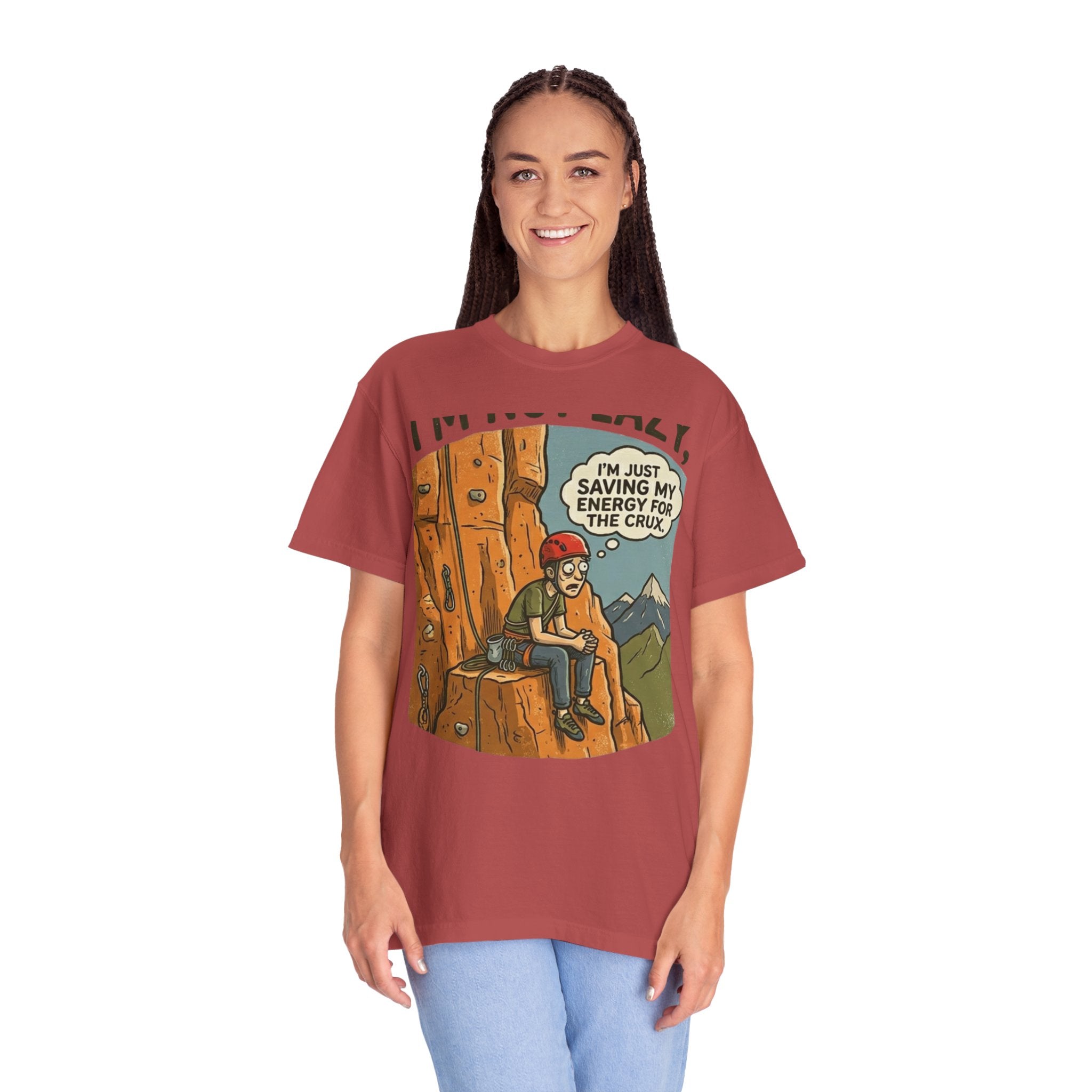 "Saving Energy for the Crux" Unisex Garment-Dyed Tee