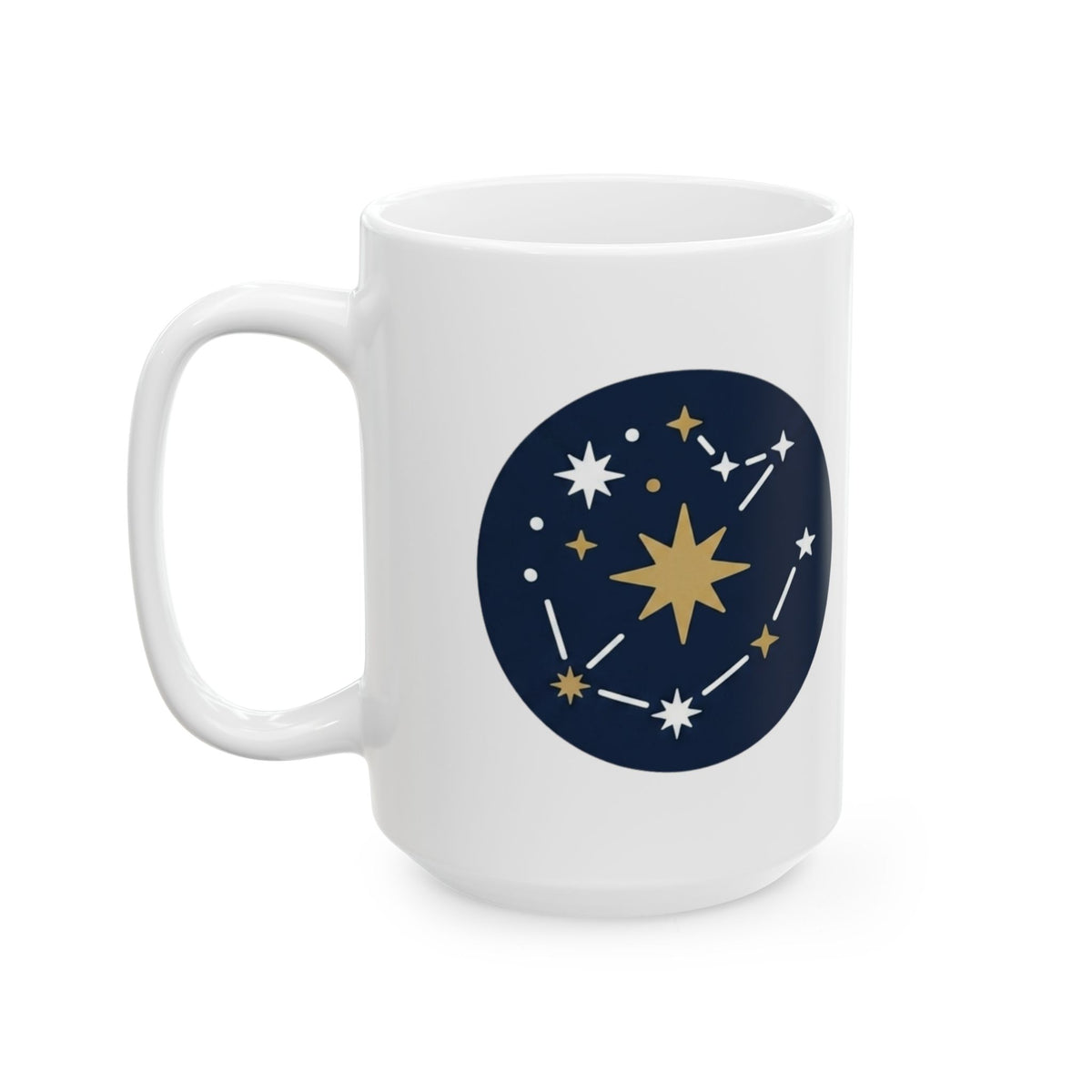 "Constellation Map (Dark Sky)" White Ceramic Mug — Graphic
