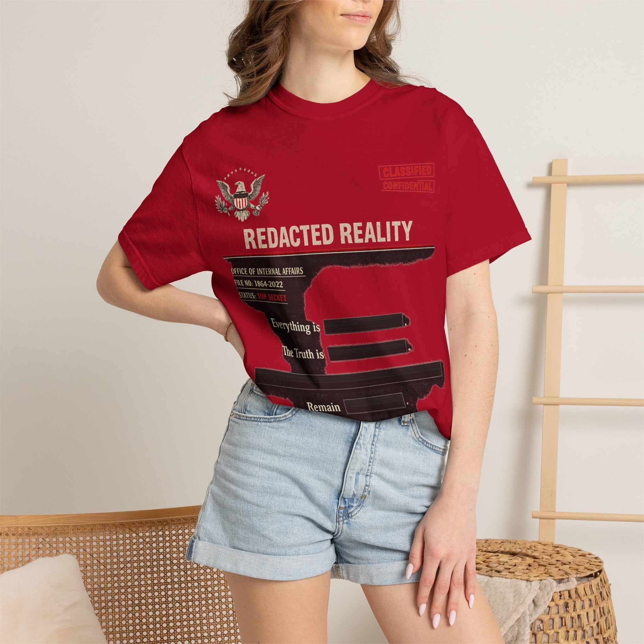 "[REDACTED] for Your Protection" Unisex Garment-Dyed T-shirt