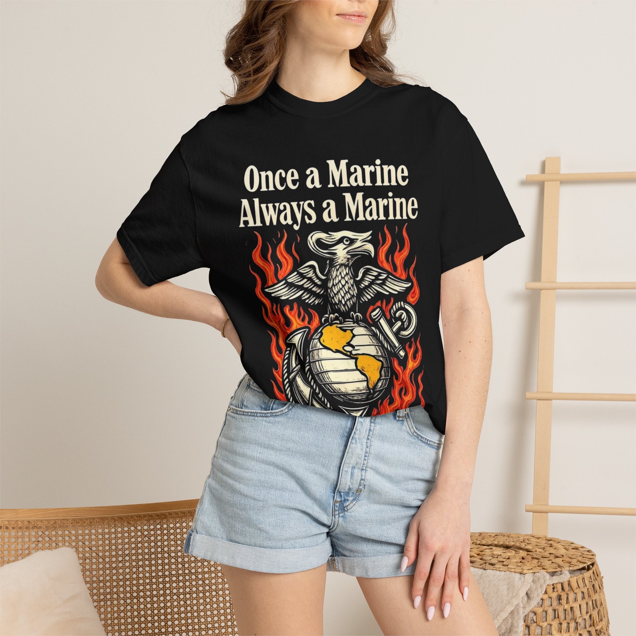 "Once a Marine, Always a Marine" Unisex Garment-Dyed T-shirt