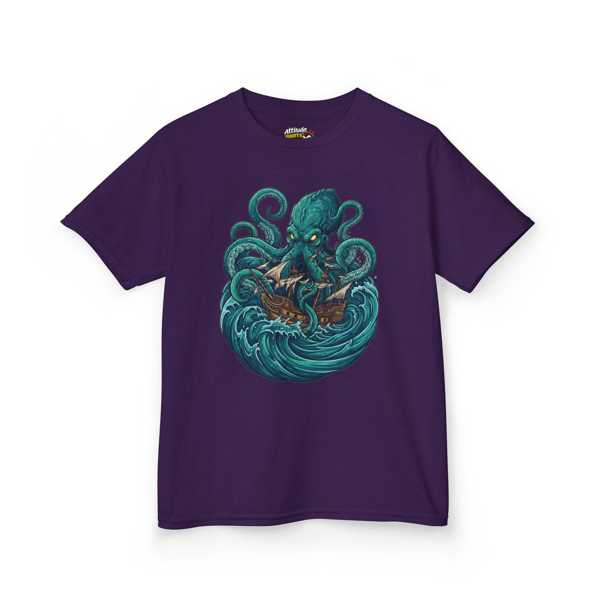 Color: Purple | The Kraken (Norse-Global Maritime) Kids Tee