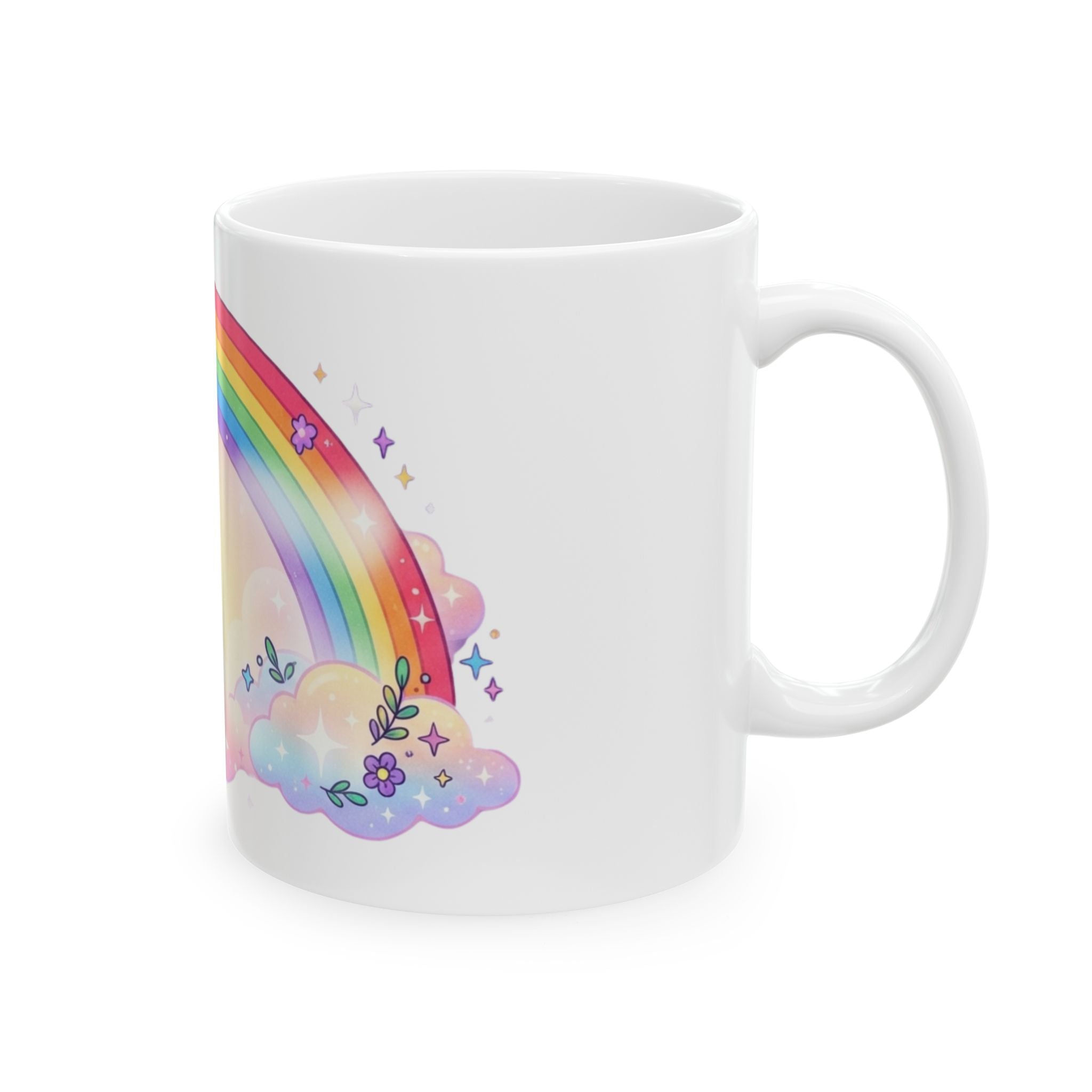 "Gay Away The Pray" White Ceramic Mug — Graphic