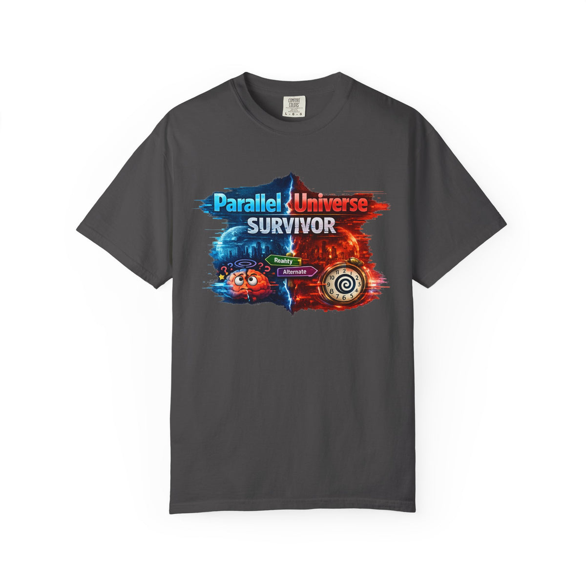 Color: Graphite | I Survived the Other Timeline | Garment-Dyed Tee — AttitudeShirts