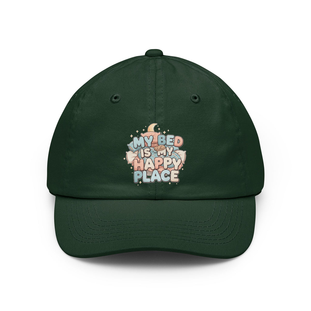 Color: Forest Green | My Bed is My Happy Place Dad Hat