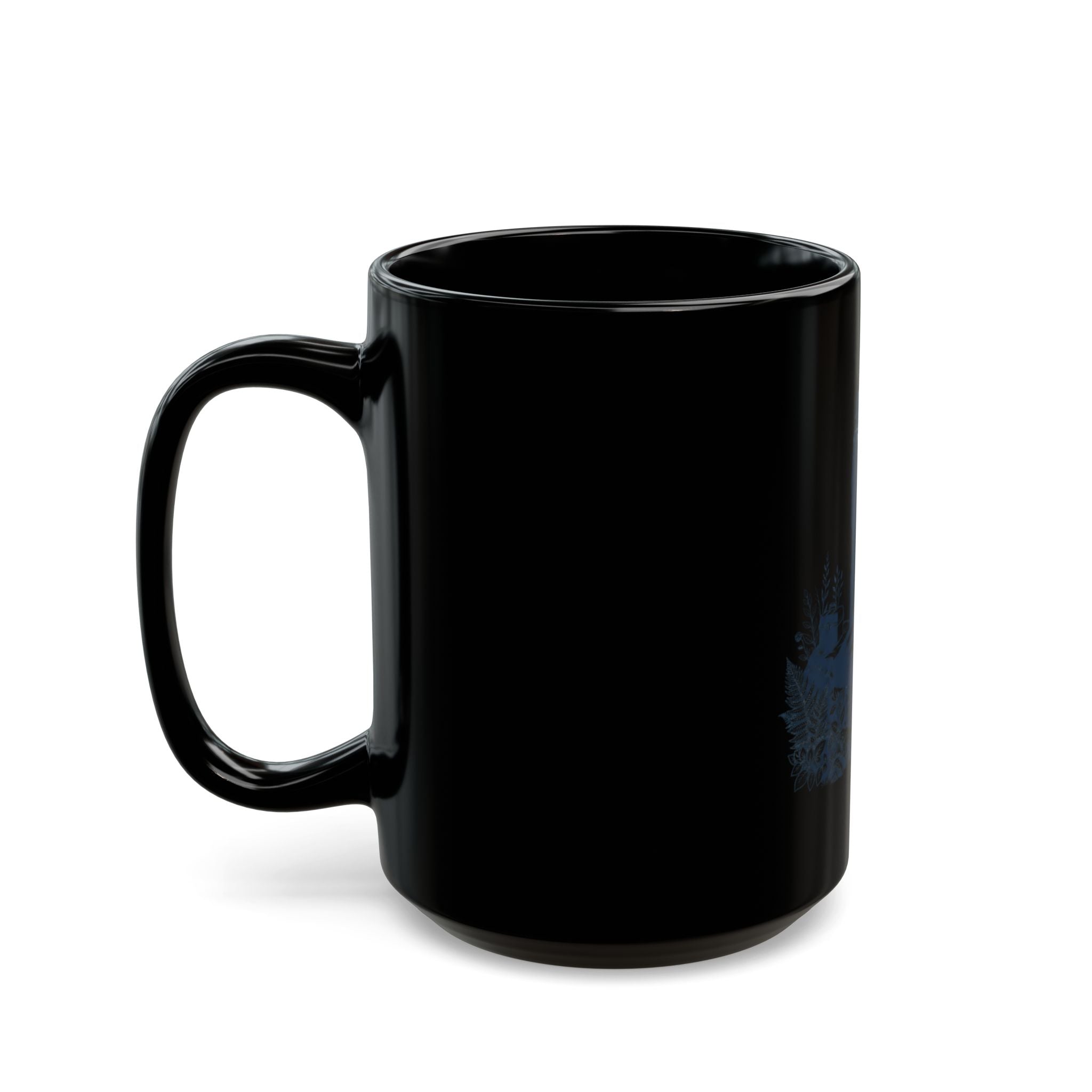 "Fishing" Black Ceramic Mug