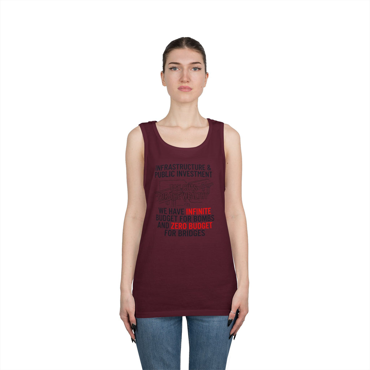 Color: Maroon | Protest Series - Fix The Roads Tank Top