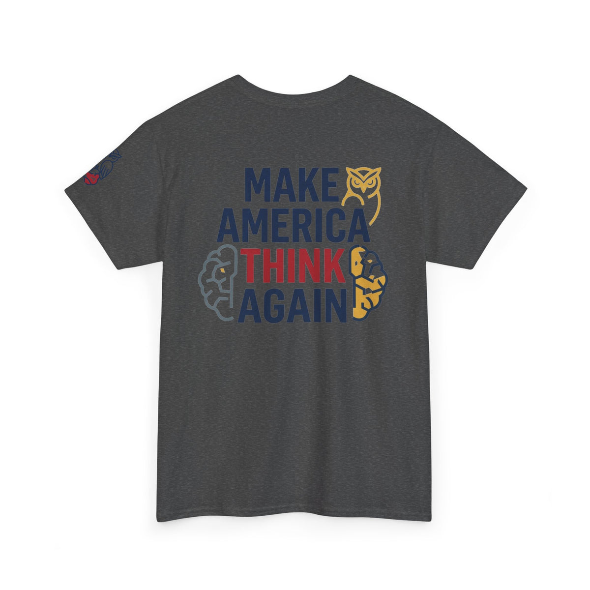 Color: Dark Heather | Make America Think Again Premium Graphic Tee