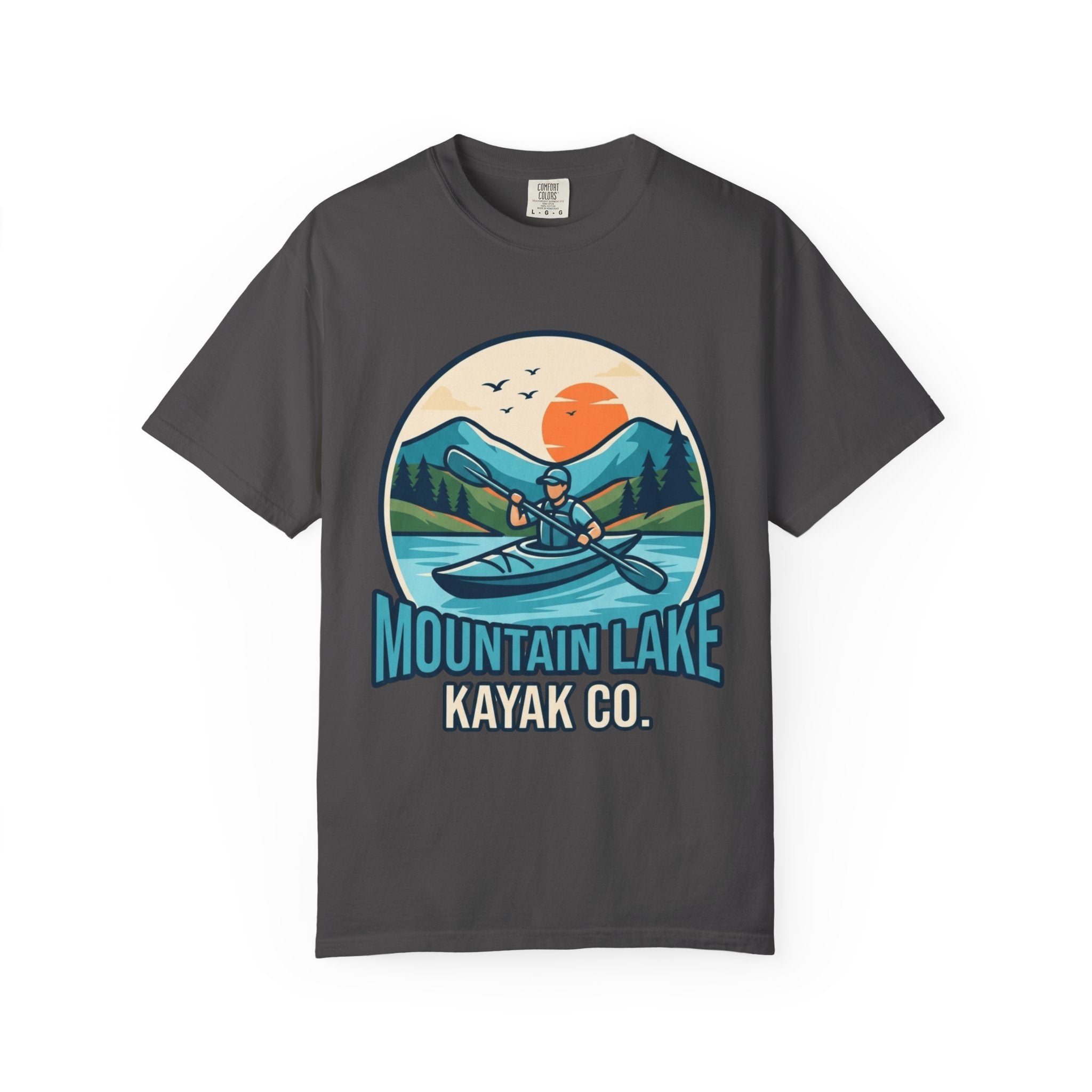 "Mountain Lake Kayak" Unisex Garment-Dyed Tee
