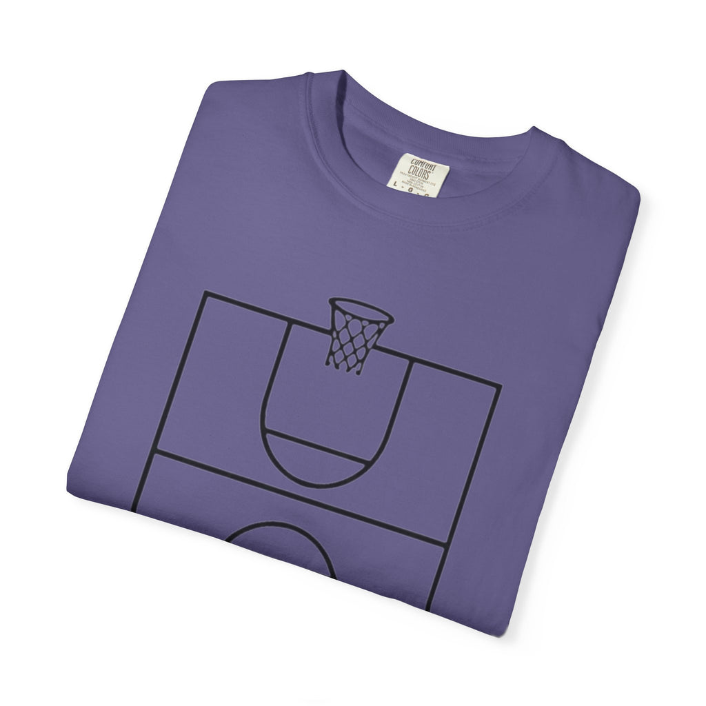 “3‑Point Covenant: Faith, Family, Free Throws" Unisex Garment-Dyed T-shirt