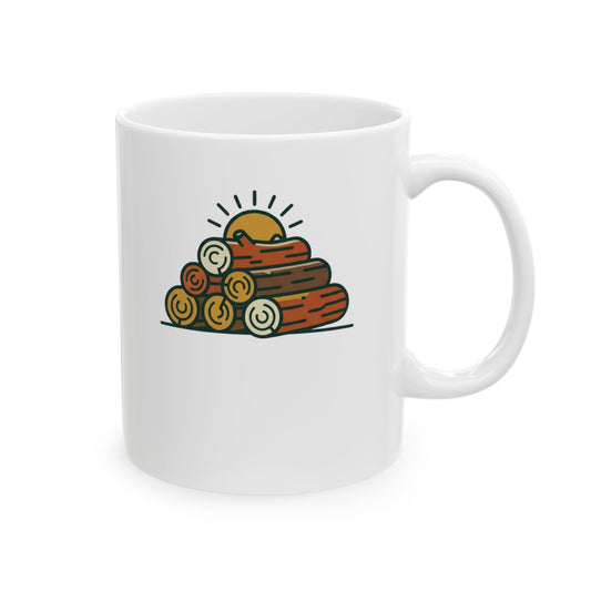 "Morning Wood Appreciation Society" White Ceramic Mug — Graphic