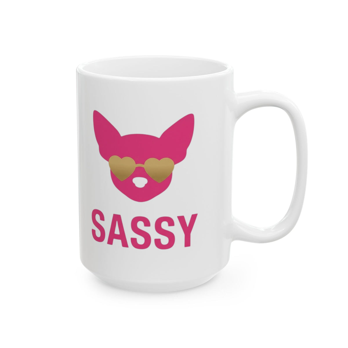 "Sassy Since Birth" White Ceramic Mug — Graphic