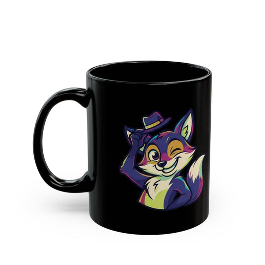 "Mischievous" Black Ceramic Mug — Graphic