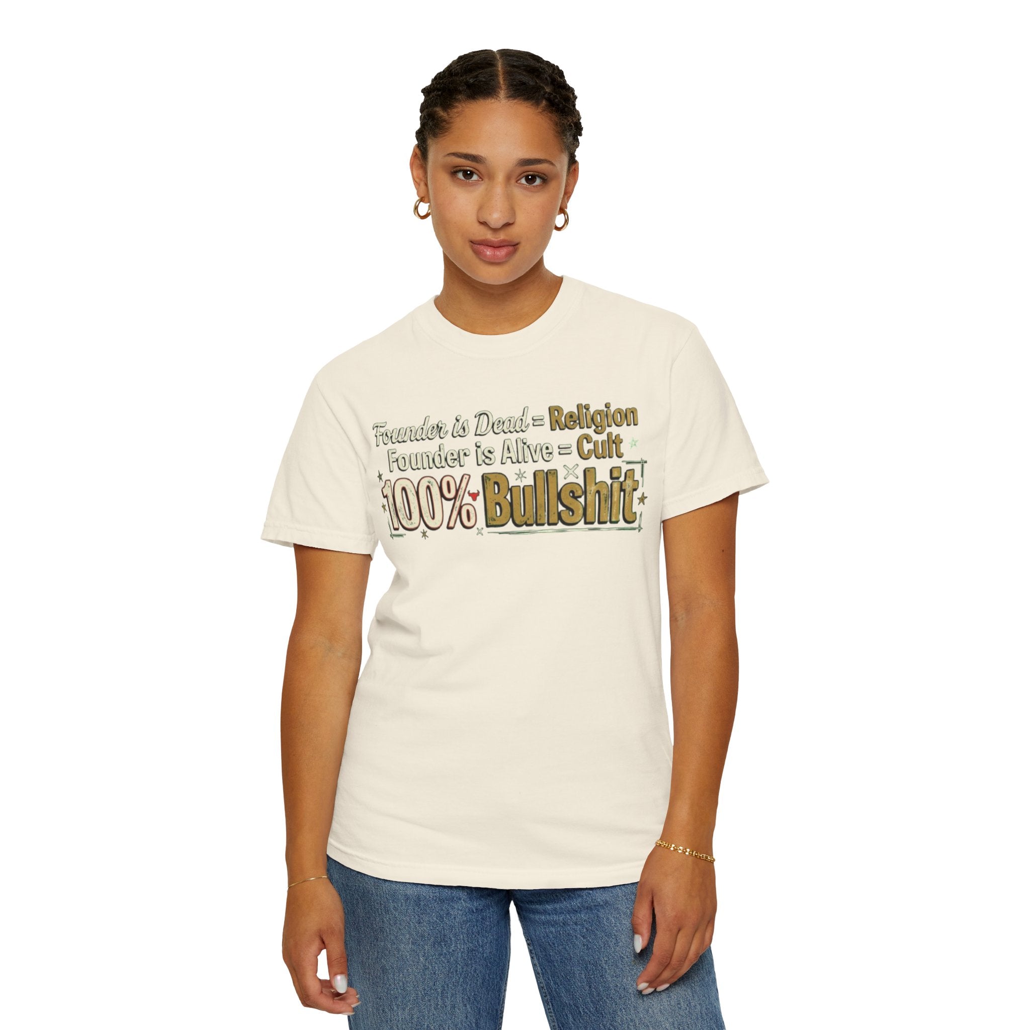 "Religion 100% Bullshit" Unisex Garment-Dyed Tee