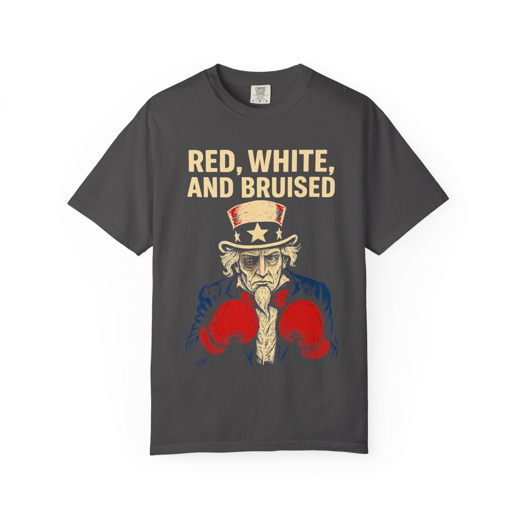 "RED, WHITE, AND BRUISED" Unisex Garment-Dyed T-shirt