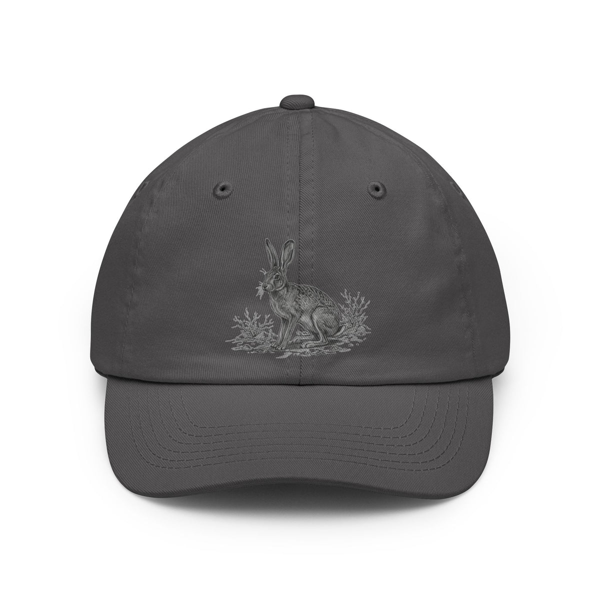 Color: Charcoal | Pencil Sketch Art Jack Rabbit Dad Hat