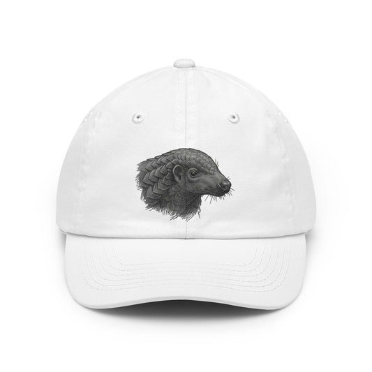 Color: White | Pencil Sketch Art Pangolin Dad Hat — Graphic