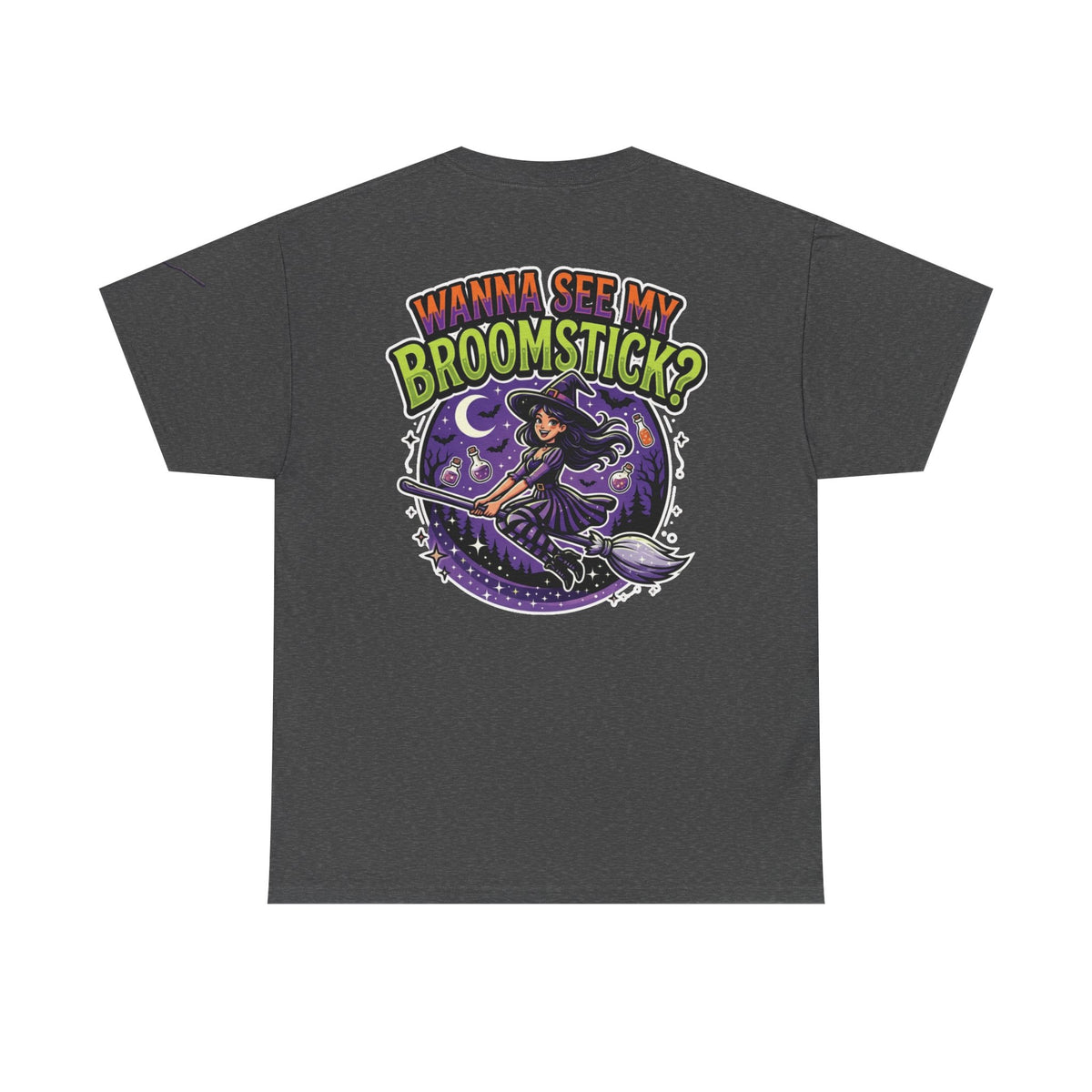 Color: Dark Heather | Wanna See My Broomstick Premium Graphic Tee