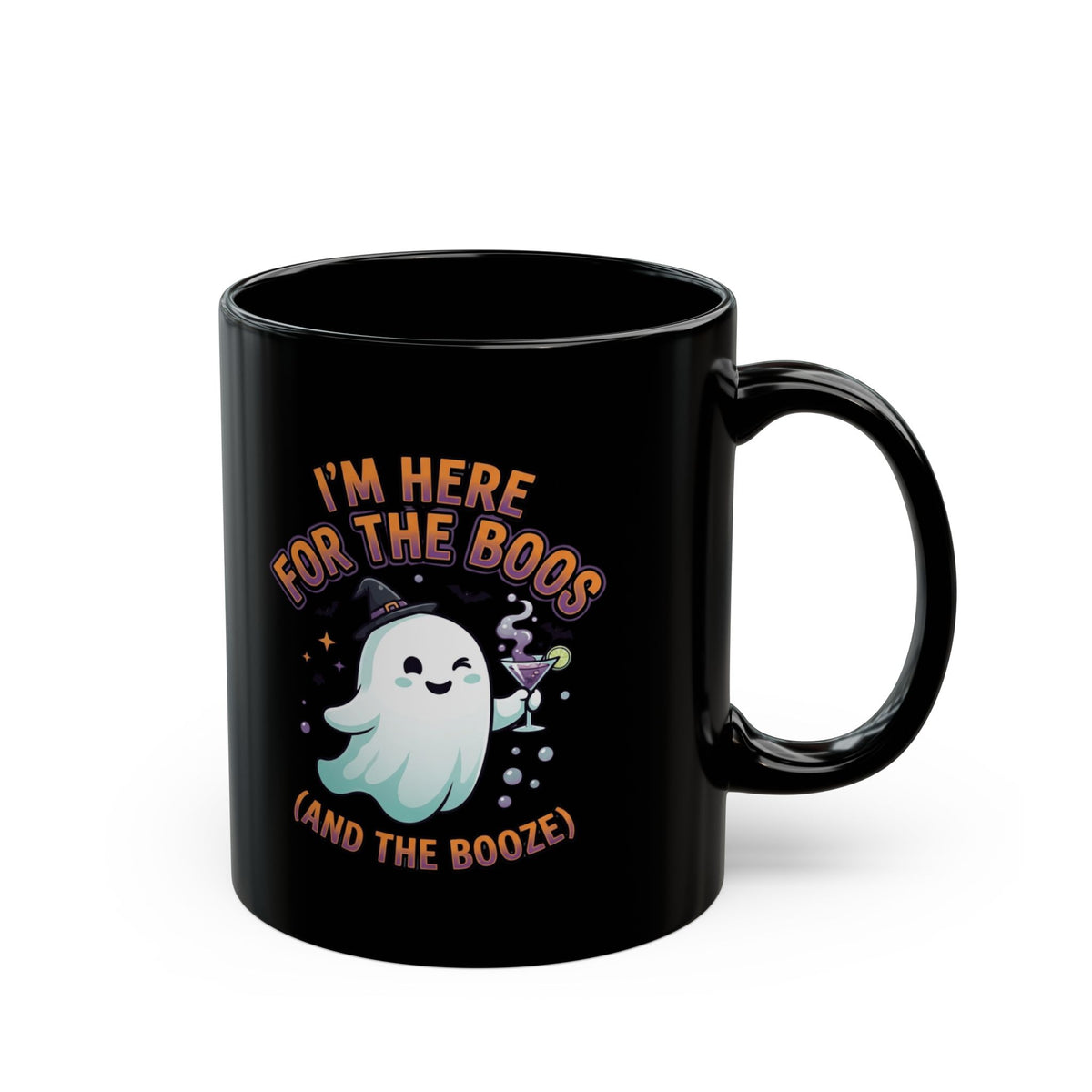 "I'm Here For The Boos" Black Ceramic Mug