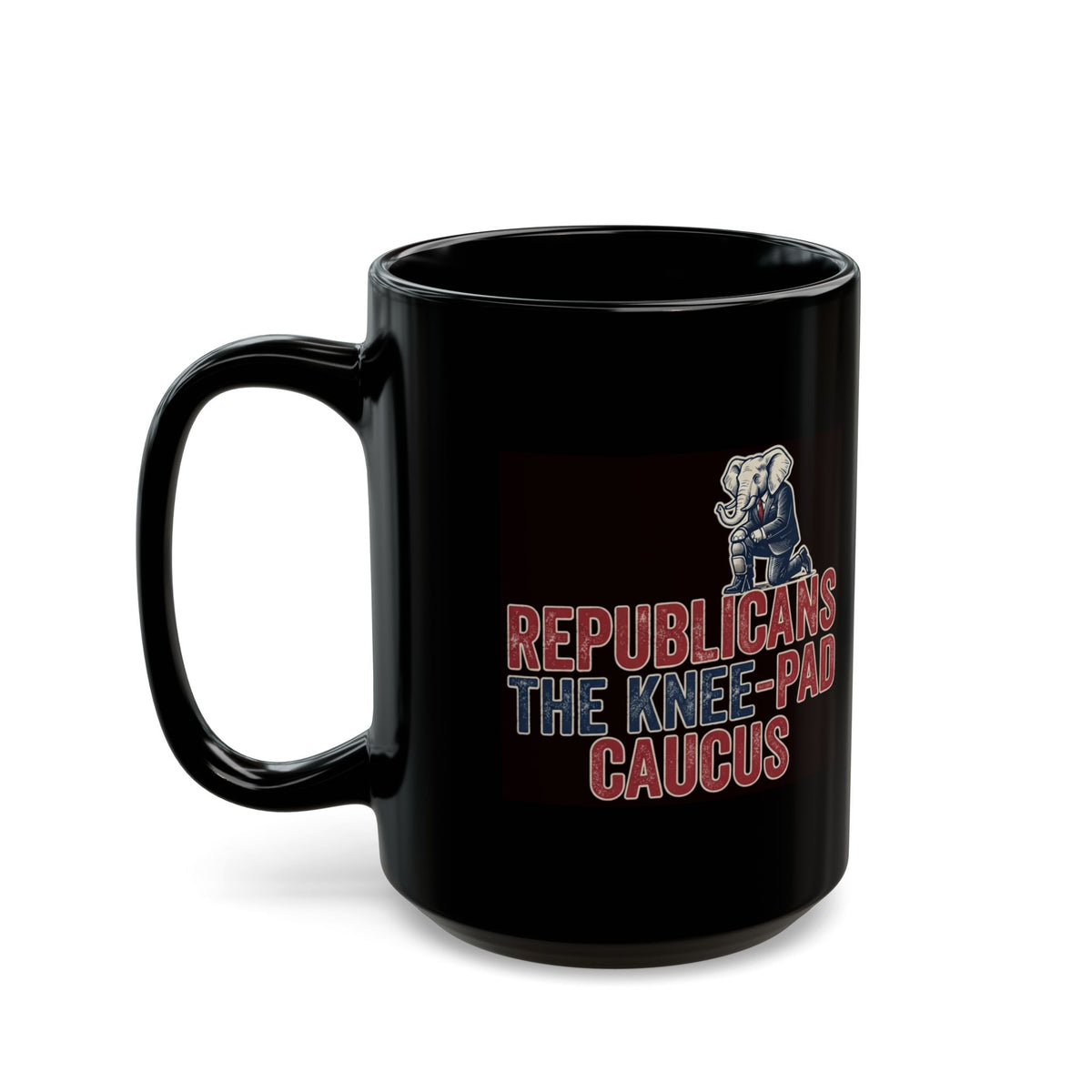 "The Knee Pad Caucus" Black Ceramic Mug