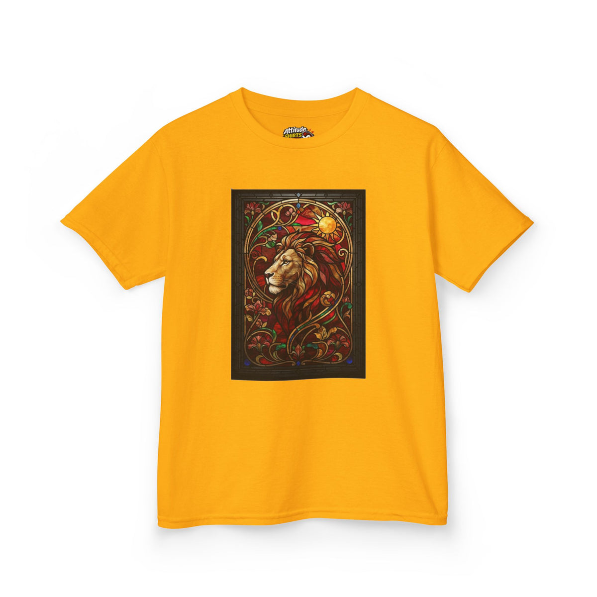 "Stained Glass Sign LEO" Kids Tee