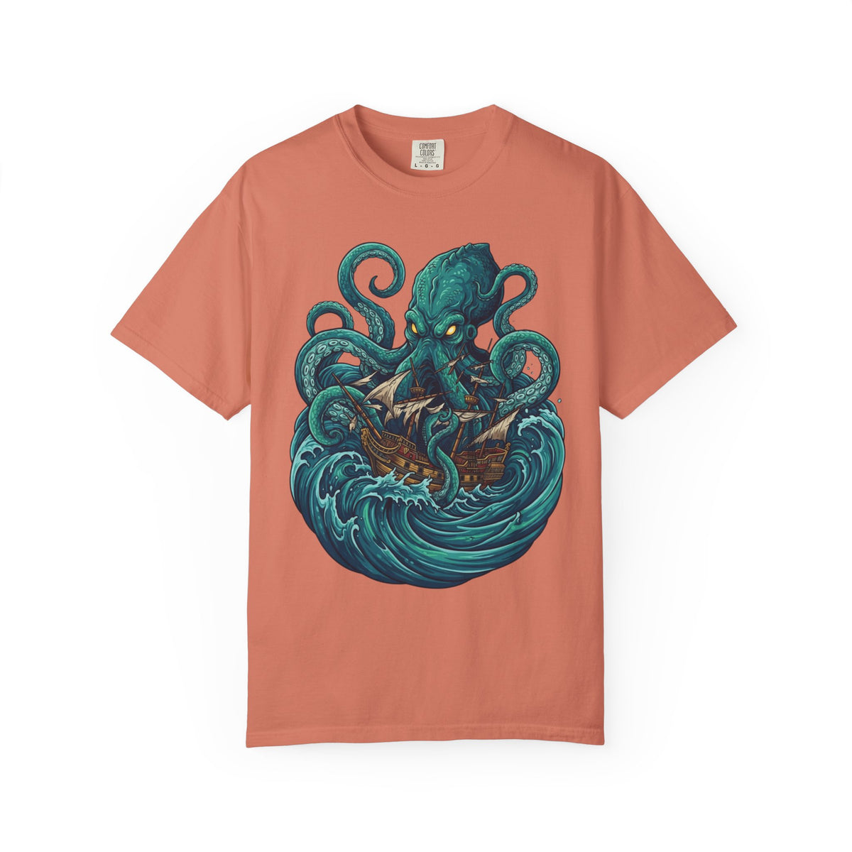 Color: Terracotta | The Kraken (Norse-Global Maritime) Unisex Garment-Dyed Tee