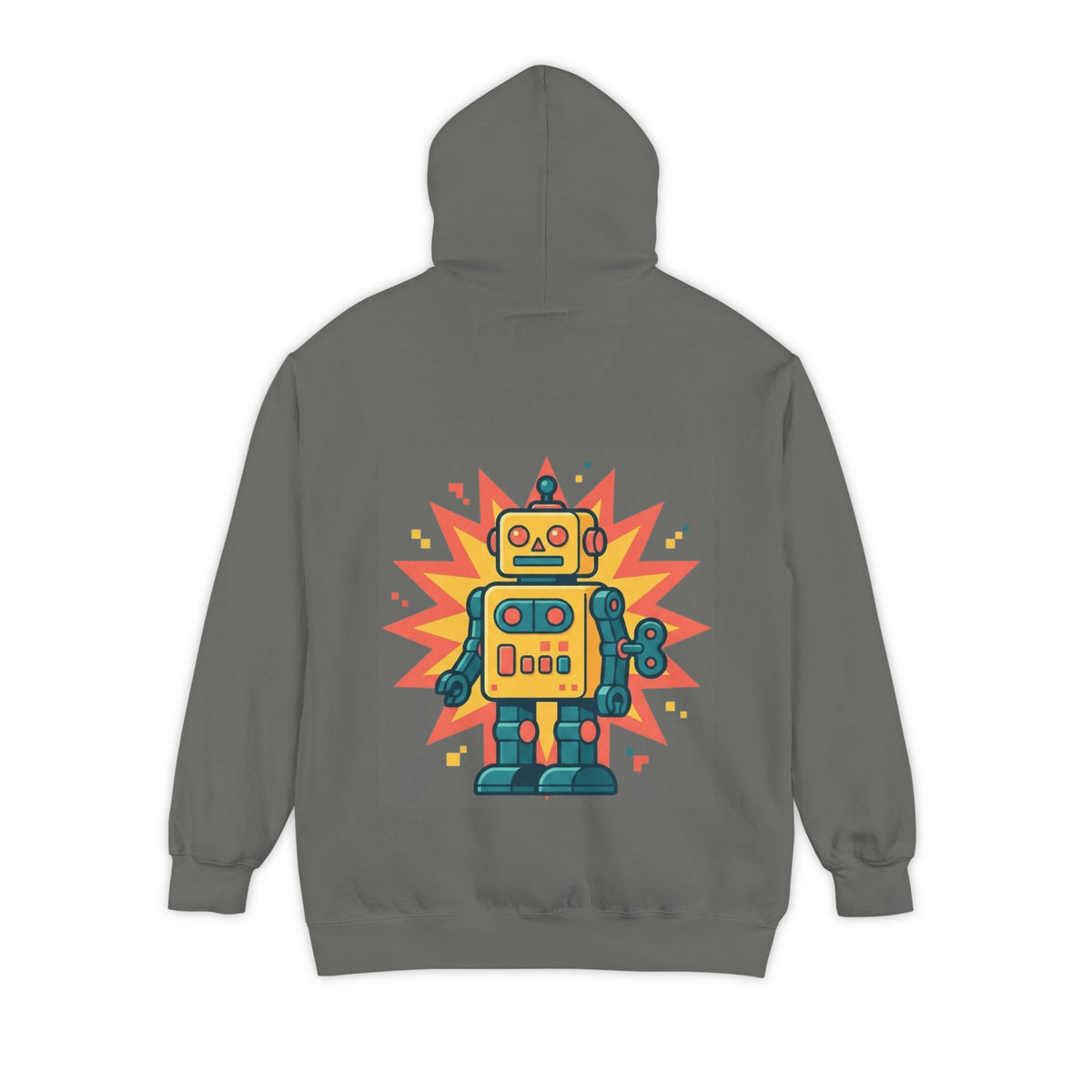 Color: Grey | Toy Robot Garment-Dyed Hoodie