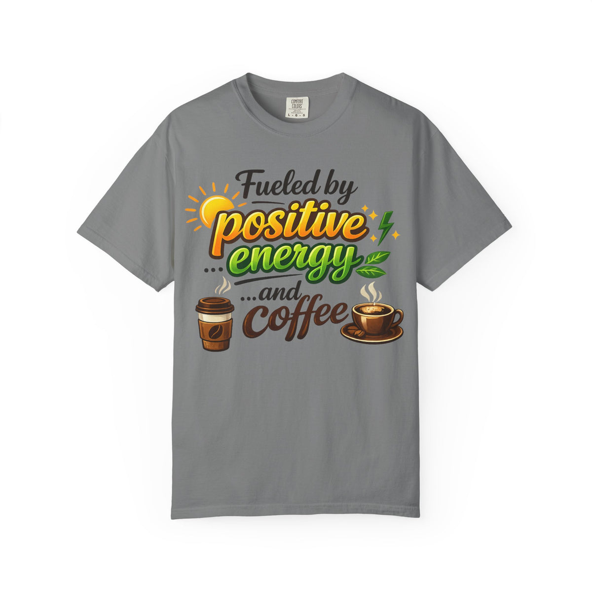 Color: Grey | The High-Voltage Morning Routine Unisex Garment-Dyed T-shirt