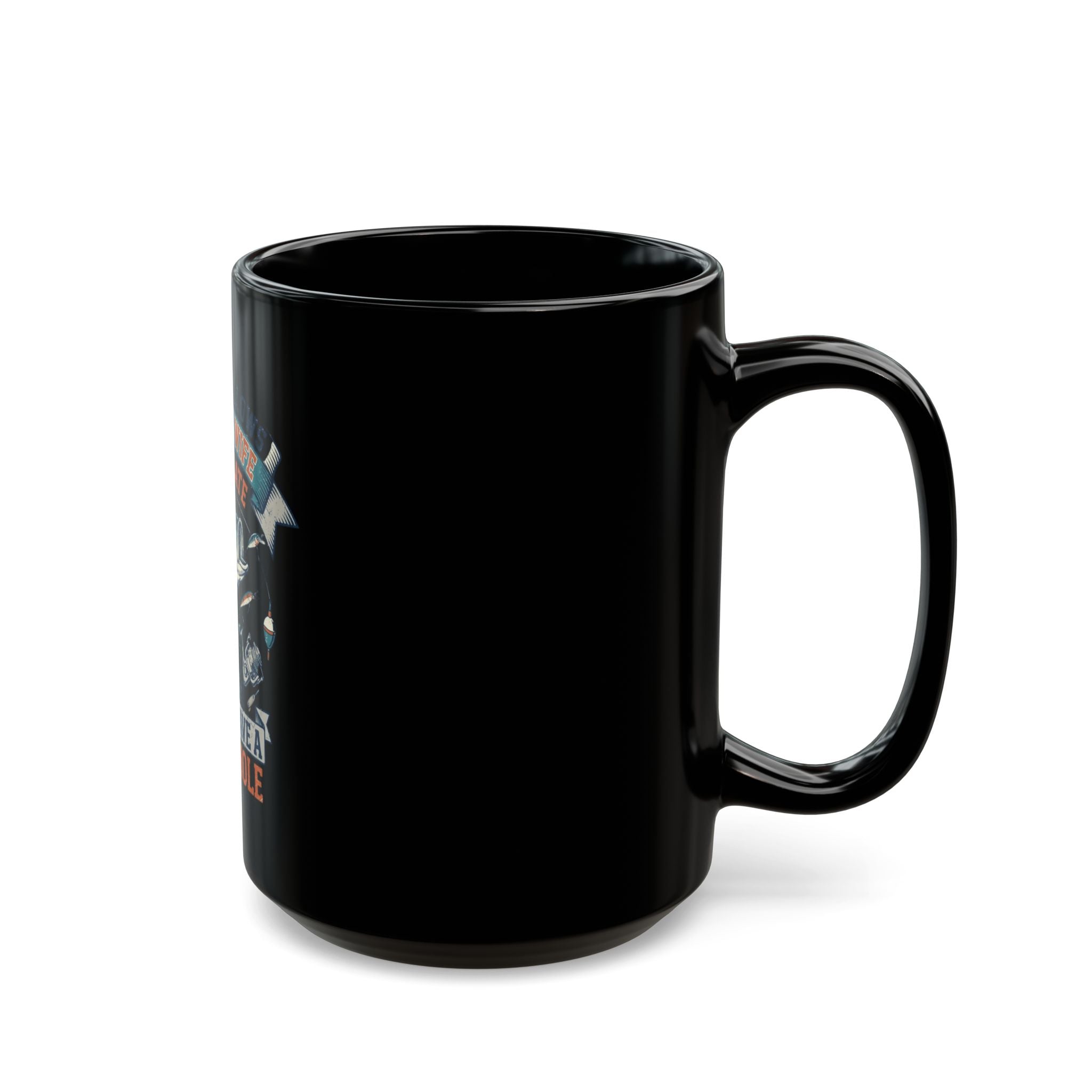 "Never Leave A Good Hole" Black Ceramic Mug