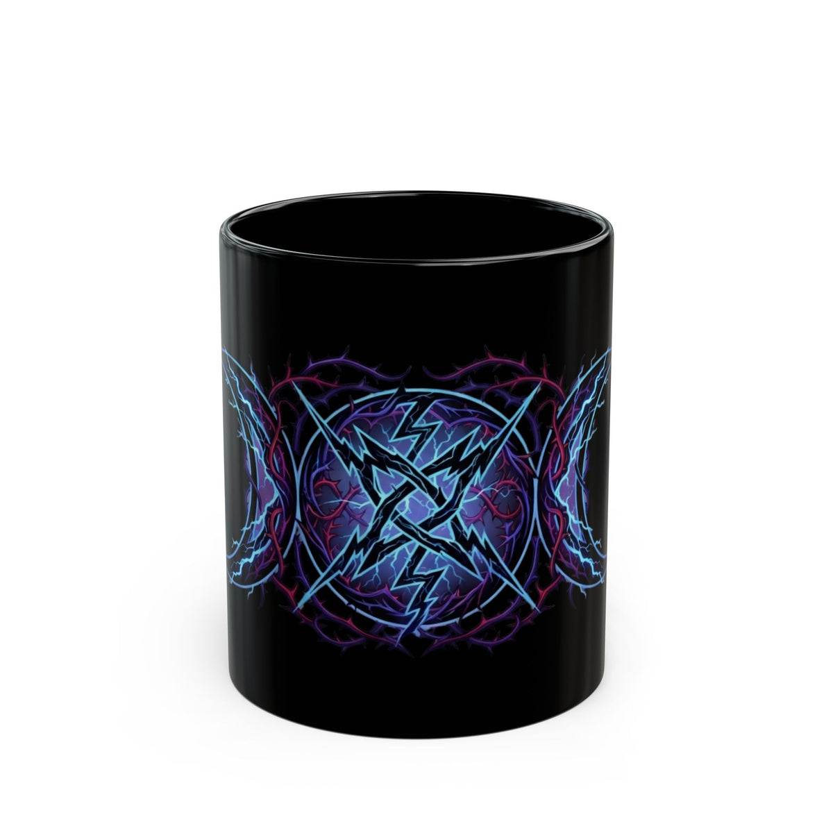 "Triple Goddess Tempest" Black Ceramic Mug