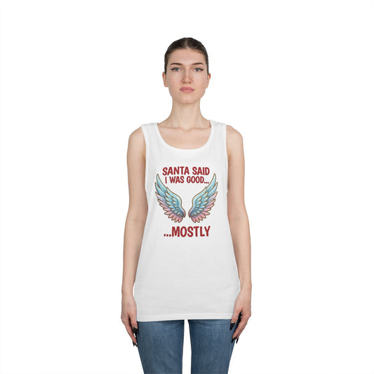Color: White | Santa Said I Was Good Tank Top