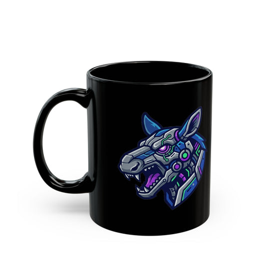 "Cyber Moose" Black Ceramic Mug — Graphic