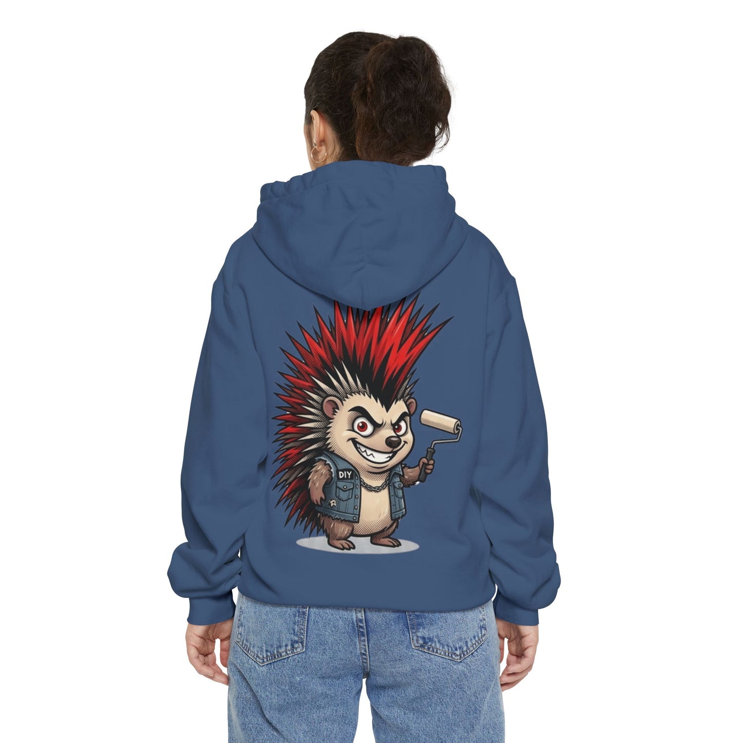 "Punkupine" Garment-Dyed Hoodie