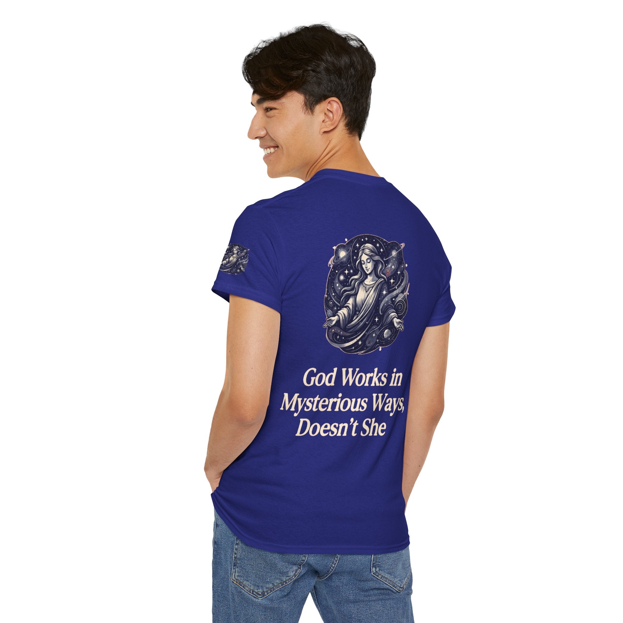 "God Works in Mysteroius Ways" Premium Graphic Tee