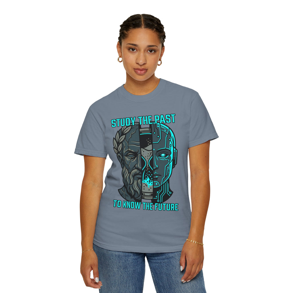 "Study the Past Know the Future" Unisex Garment-Dyed Tee