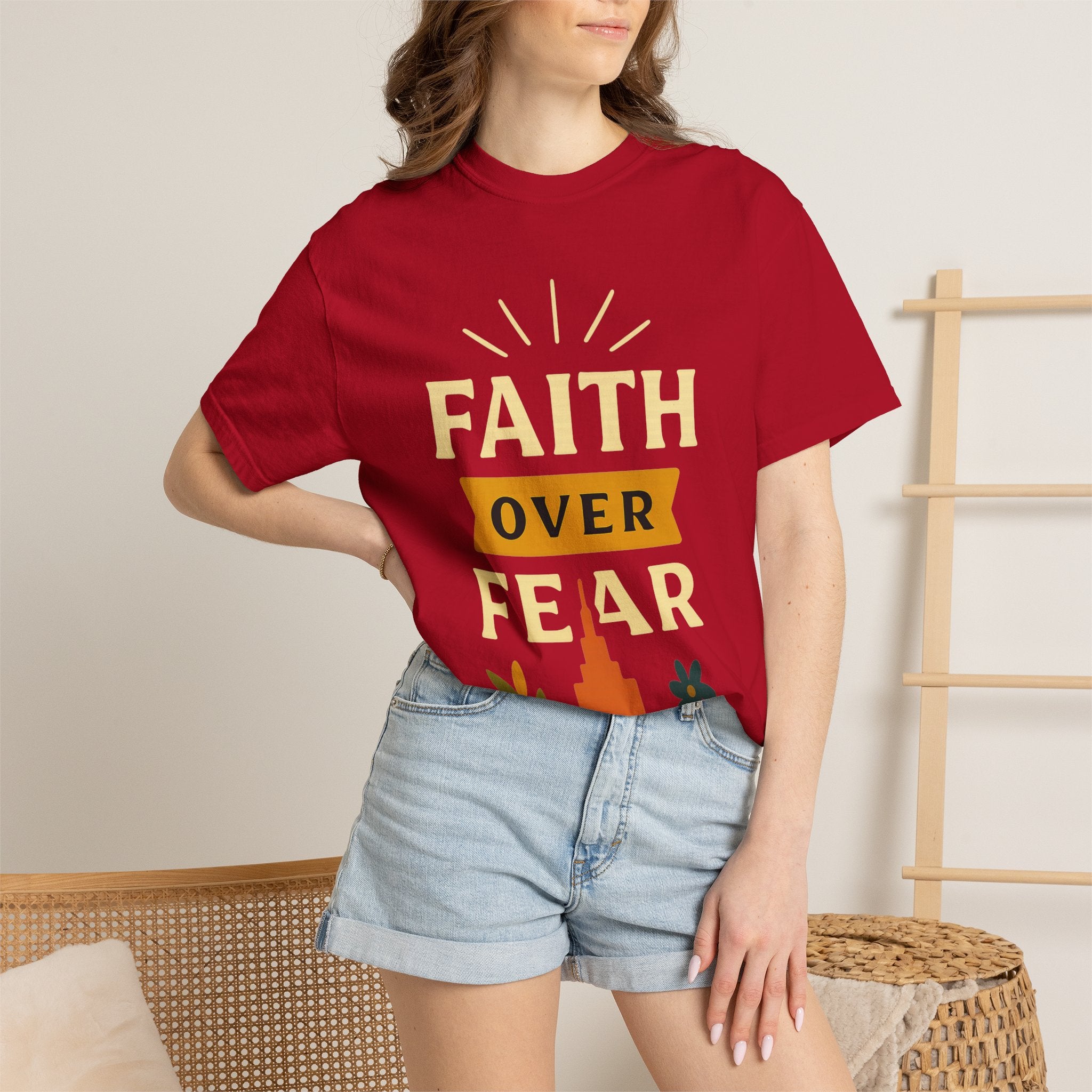 "Faith Over Fear" Unisex Garment-Dyed T-shirt