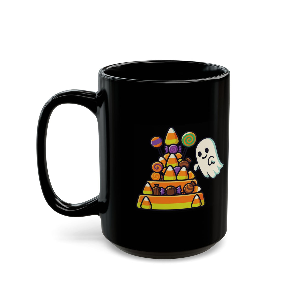 "Worship Candy" Black Ceramic Mug — Graphic